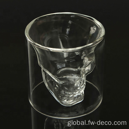 China Double Wall Design Skull Whiskey Glass Manufactory